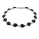 Silver Whitby Jet Fourteen Stone Offset Pear Bracelet B953