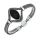 Silver Whitby Jet Foxtail Portrait Marquise Bracelet B970
