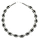 Silver Whitby Jet Foxtail Sixteen Stone Marquise Necklace N969