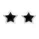 Silver Whitby Jet Framed Star Stud Earrings E2255