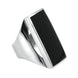 Silver Whitby Jet Large Oblong Ring R064