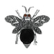 Sterling Silver Whitby Jet Marcasite Garnet Bee Brooch 00141655