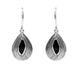 Silver Whitby Jet Marquise Shape Wave Wood Effect Earrings E1614