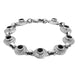 Sterling Silver Whitby Jet Nine Stone Round Rope Edge Bracelet B232