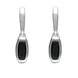 Sterling Silver Whitby Jet Oblong Hinged Drop Earrings E2127