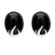 Silver Whitby Jet Oval Claw Stud Earrings E1578