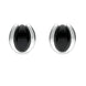 Sterling Silver Whitby Jet Oval Part Set Stud Earrings E2090