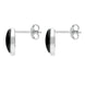 Sterling Silver Whitby Jet Oval Part Set Stud Earrings E2090 side