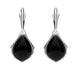 Silver Whitby Jet Pear Shape Open Back Drop Earrings E1565