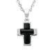 Sterling Silver Whitby Jet Small Cross Necklace P2815