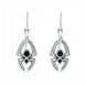Sterling Silver Whitby Jet Spider Hook Drop Earrings E2098