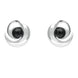 Sterling Silver Whitby Jet Spiral Stud Earrings. E1912.