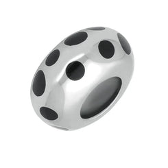 Silver Whitby Jet Spotty Charm G486