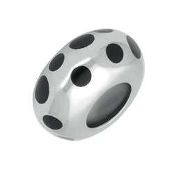 Silver Whitby Jet Spotty Charm G486