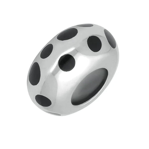 Silver Whitby Jet Spotty Charm G486