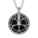 Sterling Silver Whitby Jet Tour De Yorkshire Small Chain Wheel Necklace P2515