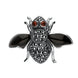 Sterling Silver Whitby Jet Wings Marcasite Garnet Bee Brooch M330