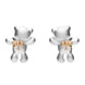 Silver and Rose Gold Teddy Bear Stud Earrings E2364