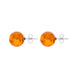 Sterling Silver Amber 10mm Ball Stud Earrings, E1346.