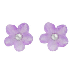Sterling Silver Amethyst Tuberose 8mm Desert Rose Stud Earrings