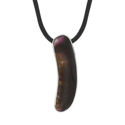 Sterling Silver Blue John Leather Necklace D