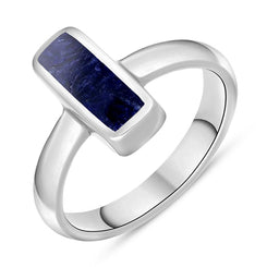Sterling Silver Sodalite Dinky Oblong Ring, R405