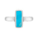 Sterling Silver Turquoise Slim Oblong Ring. R405.