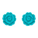 Sterling Silver Turquoise Tuberose Rose Stud Earrings, E2151.