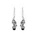 Sterling Silver Whitby Jet Acorn Leaf Hook Earrings, E2616