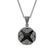Sterling Silver Whitby Jet Marcasite Rounded Arc Necklace, P2140.
