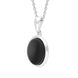 Sterling Silver Whitby Jet Oval Necklace