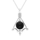 Sterling Silver Whitby Jet Zodiac Sagittarius 10mm Bead Pendant, P3619.