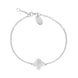 Sterling Silver WHITE MOP Bloom Four Leaf Clover Polished Edge Bracelet, B1270
