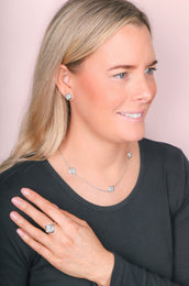 Sterling Silver White Mother of Pearl Bloom Four Leaf Clover Stud Earrings