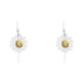 Sterling Silver and Yellow Gold White Mother Of Pearl Tuberose Daisy Drop Earrings, E2206.