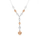 Sterling Silver Rose Gold Plated Heart Drop Necklace D N579