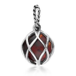 Sterling Silver Amber Emma Stothard Silver Darling 10mm Float Charm, G971.