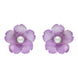Sterling Silver Amethyst Tuberose Gypsophilia Stud Earrings, E2156.