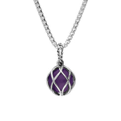 Sterling Silver Amethyst Emma Stothard Silver Darling 10mm Float Charm Necklace, P3586.