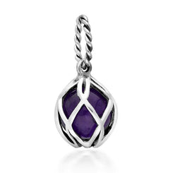 Sterling Silver Amethyst Emma Stothard Silver Darling 8mm Float Charm, G970.