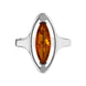 Sterling Silver Baltic Amber Open Marquise Ring. R989  