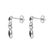Sterling Silver Baltic Amber Whitby Jet Graduated Drop Earrings. E1564_2