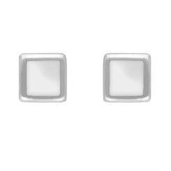 Sterling Silver Bauxite Dinky Square Stud Earrings, E034