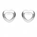 Sterling Silver Bauxite Split Heart Stud Earrings, E43