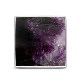 Sterling Silver Blue John Large Square Ring, R605_3