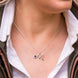 Sterling Silver Blue John Love Letters Initial M Necklace, P3460C.
