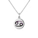 Sterling Silver Blue John Zodiac Cancer Round Necklace, P3603.