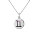 Sterling Silver Blue John Zodiac Gemini Round Necklace, P3609.