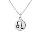 Sterling Silver Blue John Zodiac Leo Round Necklace, P3608.