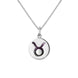 Sterling Silver Blue John Zodiac Taurus Round Necklace, P3601.